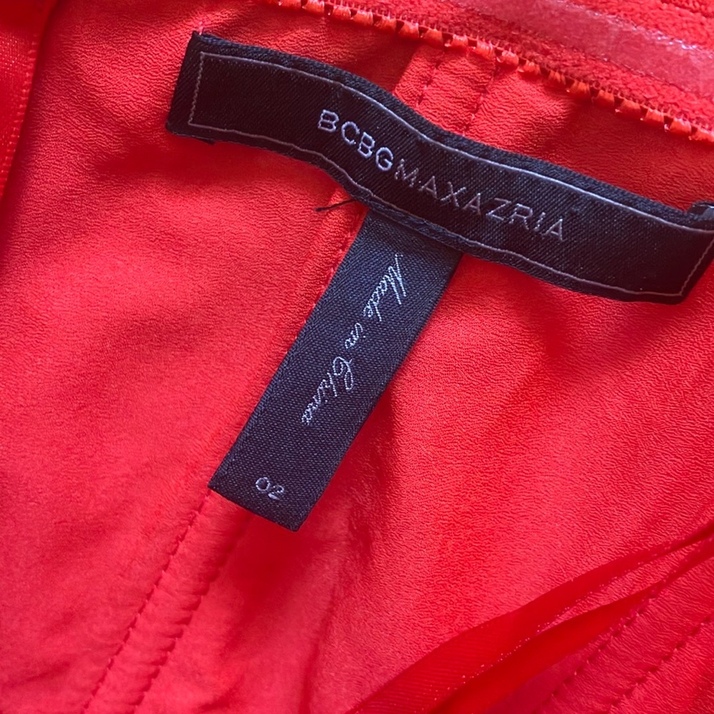 BCBGMaxAzria Vibrant Red one shoulder formal Dress - Picture 7 of 10